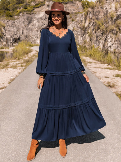 Autumn Elegance Long Sleeve Maxi