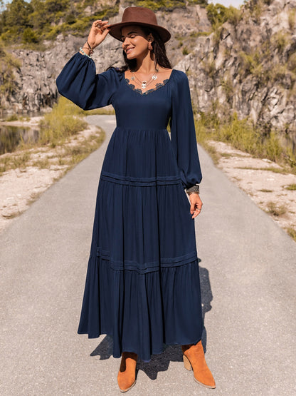 Autumn Elegance Long Sleeve Maxi