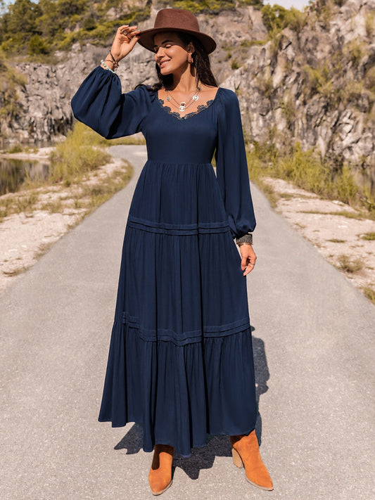 Autumn Elegance Long Sleeve Maxi